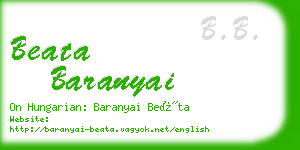 beata baranyai business card